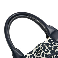 トリーバーチ ロゴ レオパード トートバッグ ネイビー ホワイト PVC レザー レディース Tory Burch 【中古】