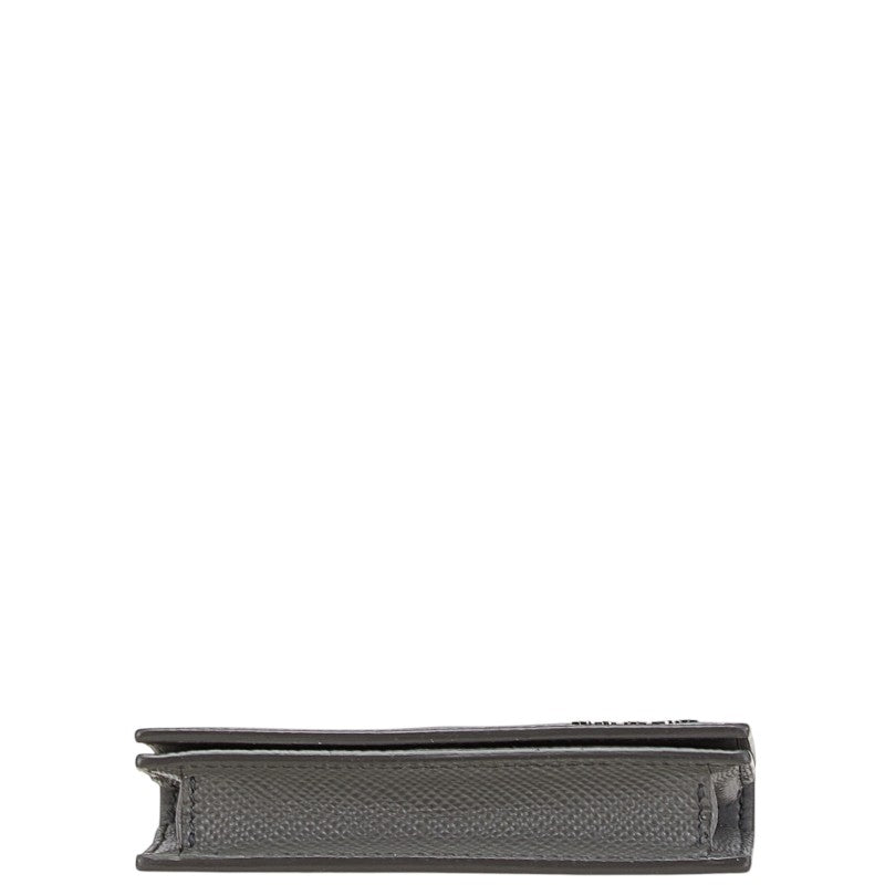 プラダ サフィアーノ カードケース グレー レザー レディース PRADA 【中古】
