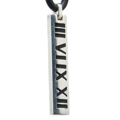 ティファニー アトラス ネックレス シルバー ブラック SV925 シルバー ラバー レディース TIFFANY&Co. 【中古】