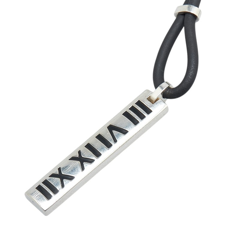 ティファニー アトラス ネックレス シルバー ブラック SV925 シルバー ラバー レディース TIFFANY&Co. 【中古】