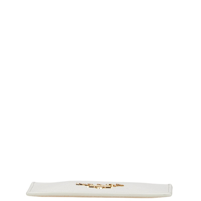 プラダ ロゴ カードケース ホワイト レザー レディース PRADA 【中古】