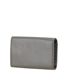 バレンシアガ ロゴ 6連 キーケース グレー レザー レディース BALENCIAGA 【中古】