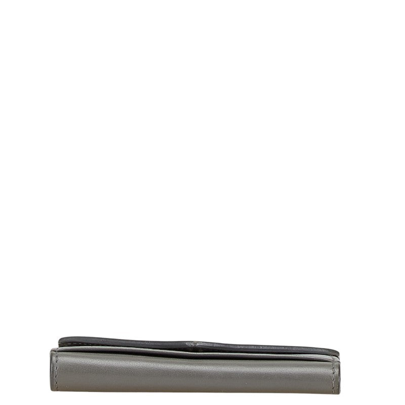 バレンシアガ ロゴ 6連 キーケース グレー レザー レディース BALENCIAGA 【中古】