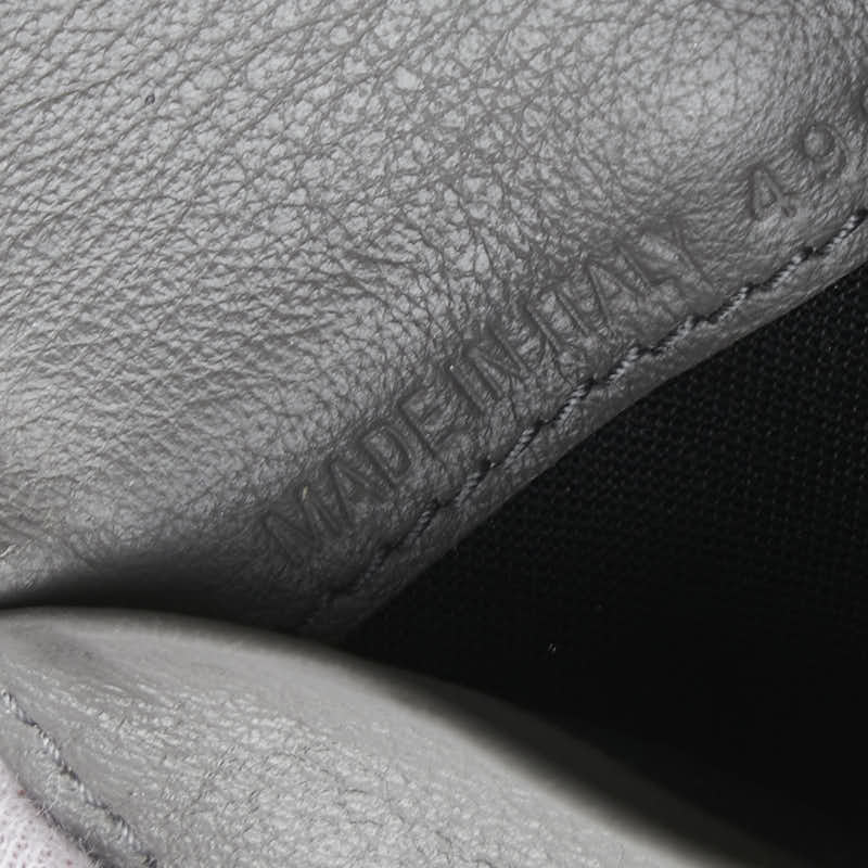 バレンシアガ ロゴ 6連 キーケース グレー レザー レディース BALENCIAGA 【中古】