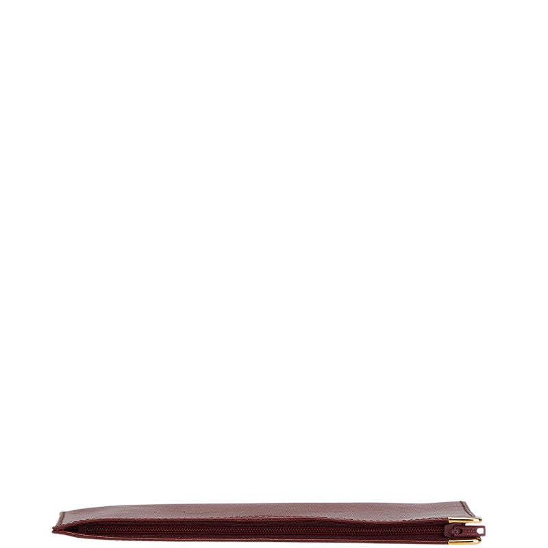 カルティエ マストライン ポーチ ボルト レッド レザー レディース CARTIER 【中古】