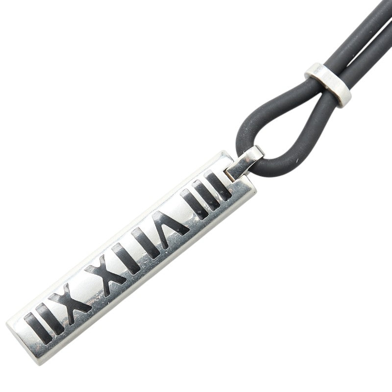 ティファニー アトラス ネックレス シルバー ブラック SV925 シルバー ラバー レディース TIFFANY&Co. 【中古】
