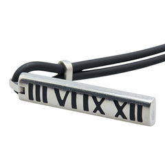 ティファニー アトラス ネックレス シルバー ブラック SV925 シルバー ラバー レディース TIFFANY&Co. 【中古】