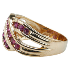 K18YG イエローゴールド ルビー0.69ct リング 指輪 レディース 12号 【中古】