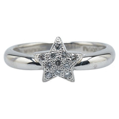 ヴァンドーム Pt900 プラチナ ダイヤ0.11ct 星 スター モチーフ リング 指輪 レディース VANDOME 11号 【中古】