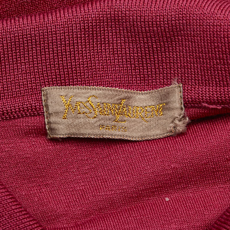 サンローラン パイル地 ポロシャツ レッド コットン ポリエステル レディース SAINT LAURENT 【中古】
