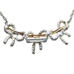 ティファニー トリプルリボン ネックレス シルバー ゴールド SV925 シルバー K18 ゴールド コンビ レディース TIFFANY&Co. 【中古】