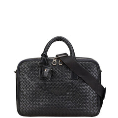 ボッテガヴェネタ イントレチャート ハンドバッグ ショルダーバッグ 2WAY ブラック レザー レディース BOTTEGAVENETA 【中古】