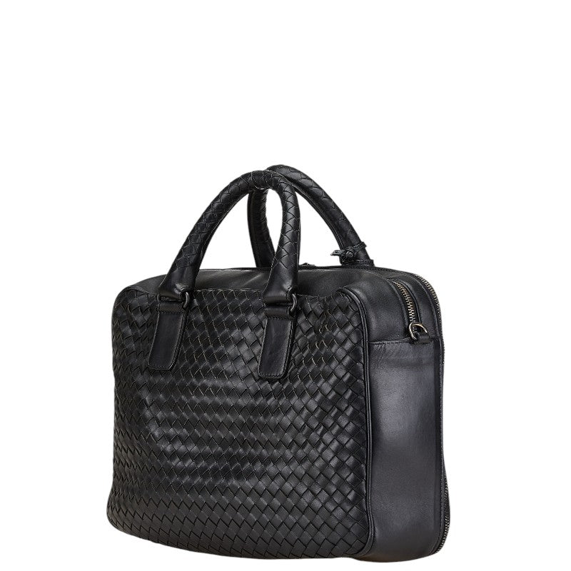 ボッテガヴェネタ イントレチャート ハンドバッグ ショルダーバッグ 2WAY ブラック レザー レディース BOTTEGAVENETA 【中古】