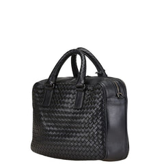 ボッテガヴェネタ イントレチャート ハンドバッグ ショルダーバッグ 2WAY ブラック レザー レディース BOTTEGAVENETA 【中古】