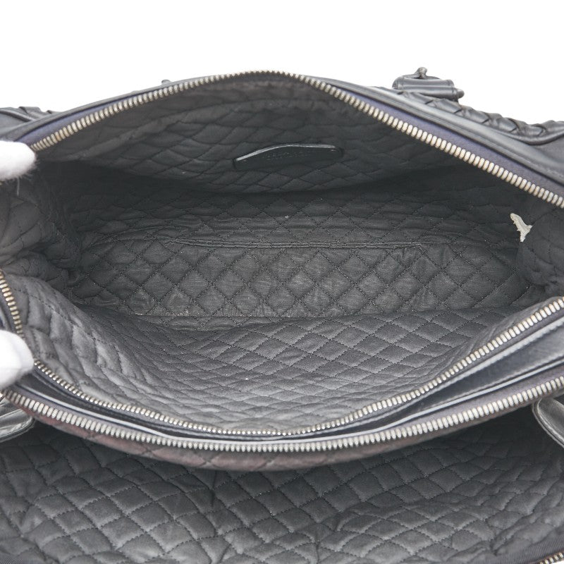 ボッテガヴェネタ イントレチャート ハンドバッグ ショルダーバッグ 2WAY ブラック レザー レディース BOTTEGAVENETA 【中古】