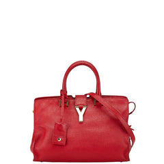 サンローラン Yライン プチカバス ハンドバッグ ショルダーバッグ 2WAY 311210 レッド レザー レディース SAINT LAURENT 【中古】