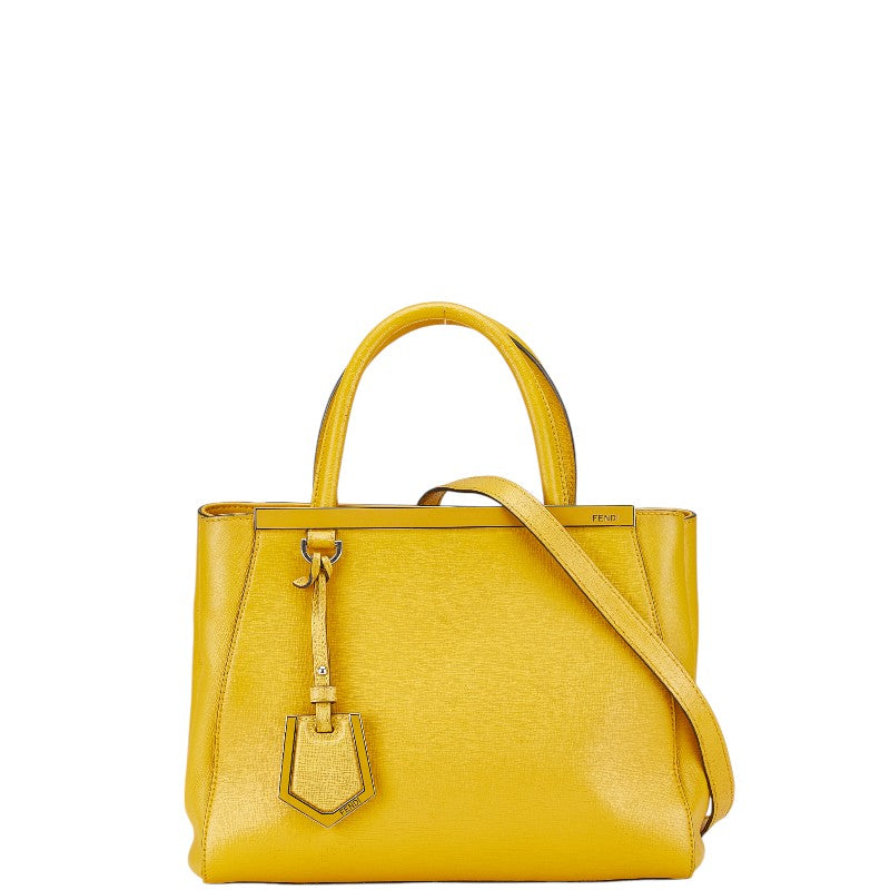 フェンディ プチトゥージュール ハンドバック ショルダーバッグ 2WAY 8BH253 イエロー レザー レディース FENDI 【中古】