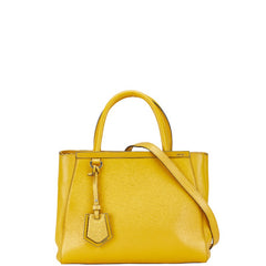 フェンディ プチトゥージュール ハンドバック ショルダーバッグ 2WAY 8BH253 イエロー レザー レディース FENDI 【中古】
