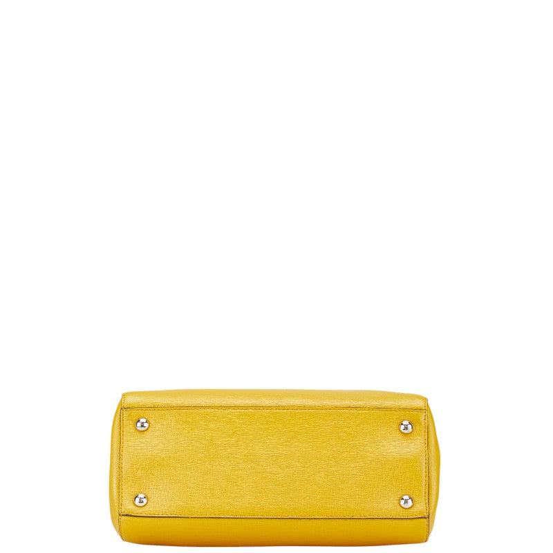 フェンディ プチトゥージュール ハンドバック ショルダーバッグ 2WAY 8BH253 イエロー レザー レディース FENDI 【中古】