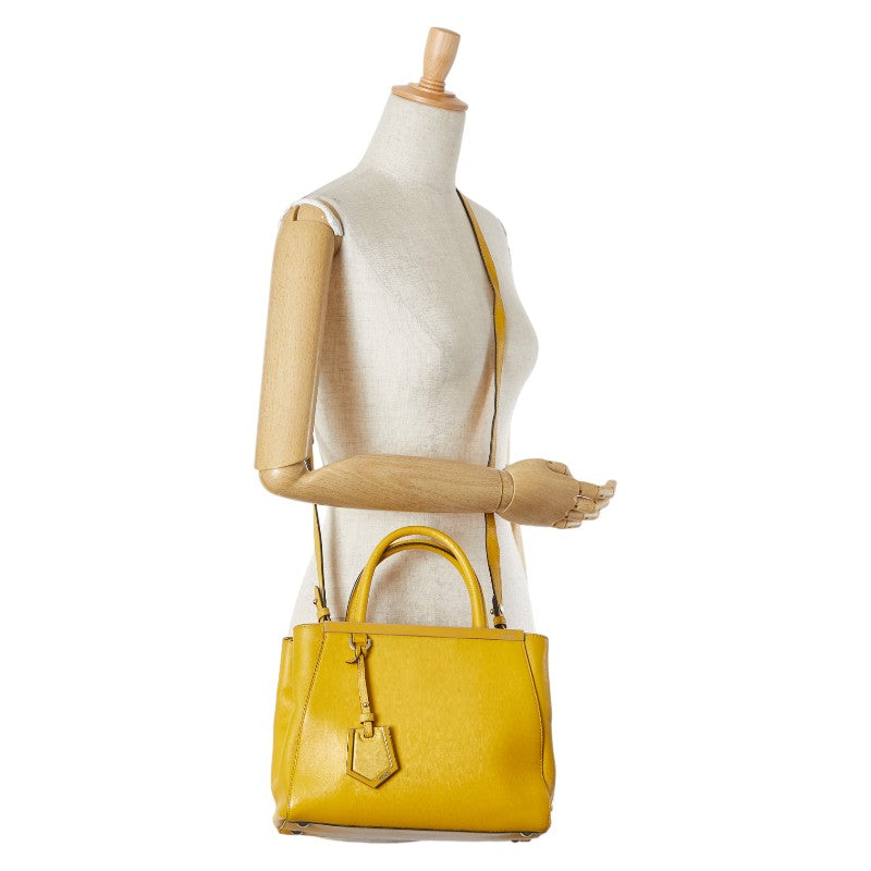フェンディ プチトゥージュール ハンドバック ショルダーバッグ 2WAY 8BH253 イエロー レザー レディース FENDI 【中古】