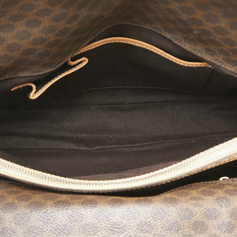 セリーヌ マカダム ハンドバッグ ブラウン PVC レザー レディース CELINE 【中古】