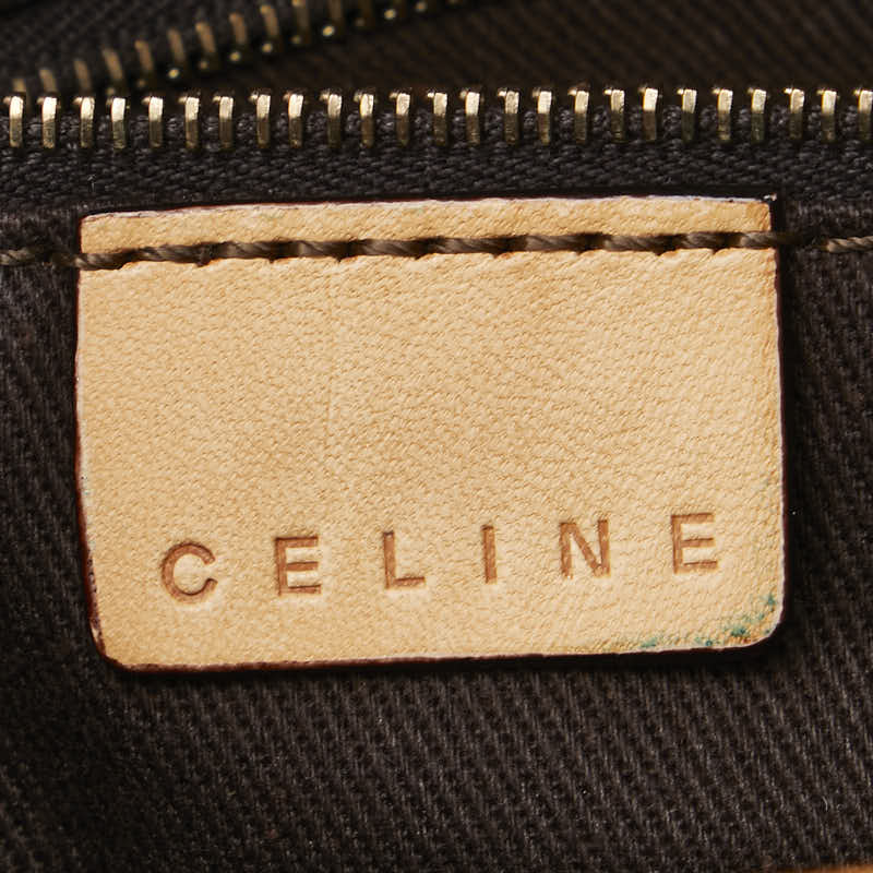 セリーヌ マカダム ハンドバッグ ブラウン PVC レザー レディース CELINE 【中古】
