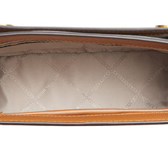 マイケルコース MKモノグラム チェーン ショルダーバッグ ブラウン PVC レザー レディース Michael Kors 【中古】