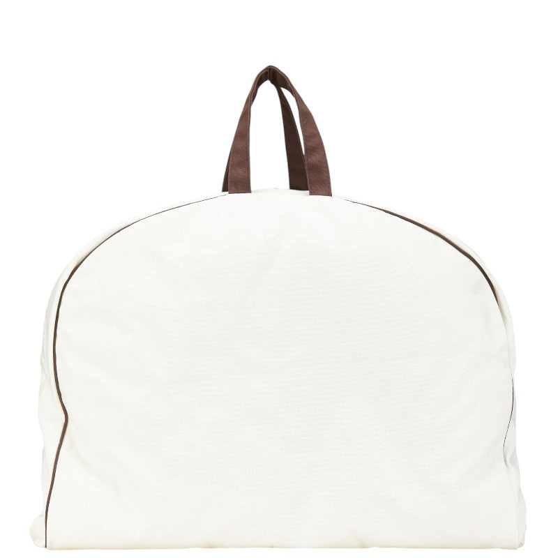 エルメス ロゴ ガーメントケース スーツカバー アイボリー ブラウン キャンバス レディース HERMES 【中古】