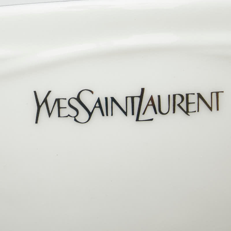 サンローラン ティーカップ ソーサー 2個セット ホワイト ゴールド 陶器 レディース SAINT LAURENT 【中古】