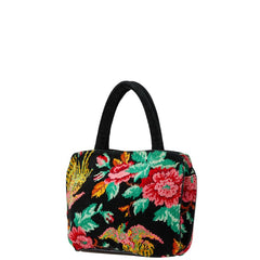 フェイラー 花柄 ハンドバッグ ブラック マルチカラー パイル レディース FEILER 【中古】