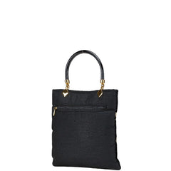 フェイラー 花柄 ミニハンドバッグ ブラック マルチカラー パイル ナイロン レディース FEILER 【中古】