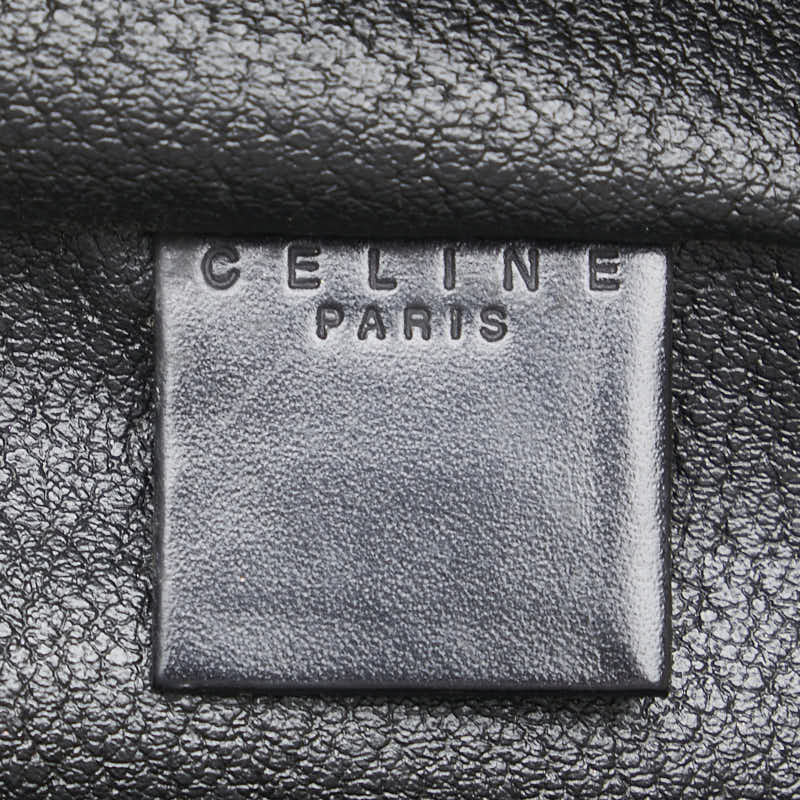 セリーヌ マカダム バニティバッグ ハンドバッグ ブラック ブラウン PVC レザー レディース CELINE 【中古】