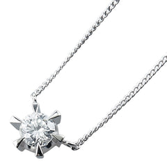 Pt900 プラチナ Pt850 プラチナ ダイヤ0.52ct プチ ネックレス レディース 【中古】