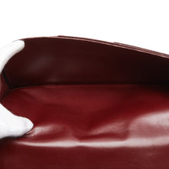 カルティエ マストライン クラッチバッグ ワインレッド ボルドー レザー レディース CARTIER 【中古】