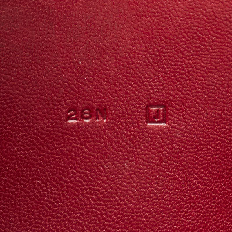 エルメス ドゴンGM 長財布 レッド レザー レディース HERMES 【中古】