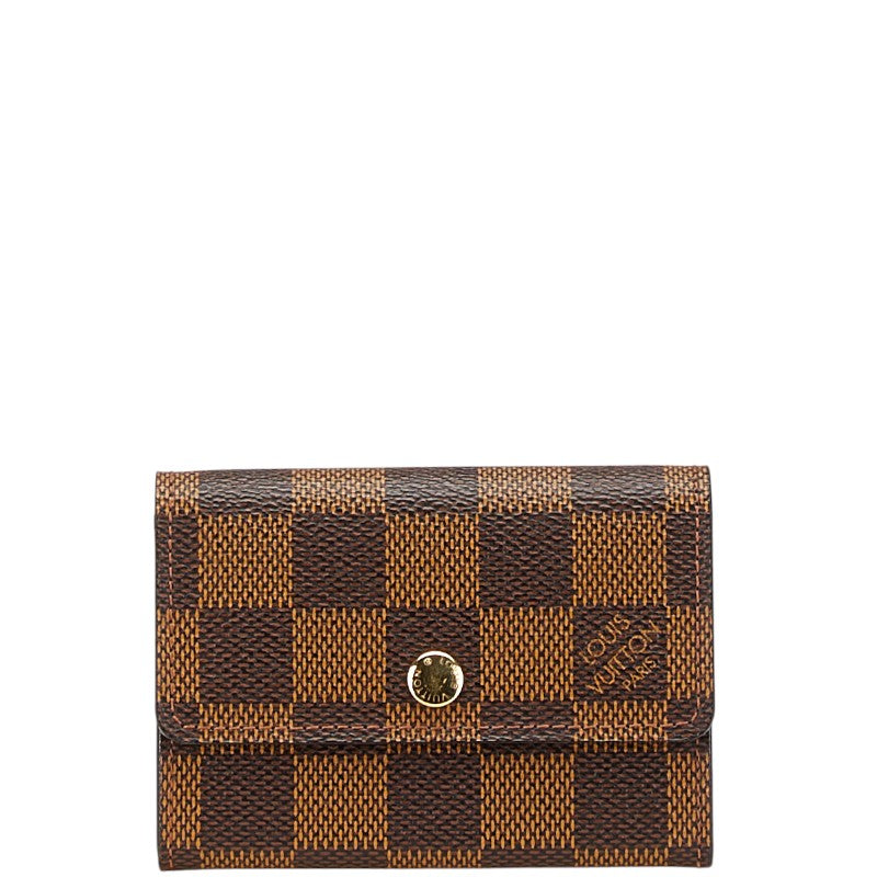 ルイ ヴィトン ダミエ ポルトモネ プラ コインケース N61930 ブラウン PVC レザー レディース LOUIS VUITTON 【中古】