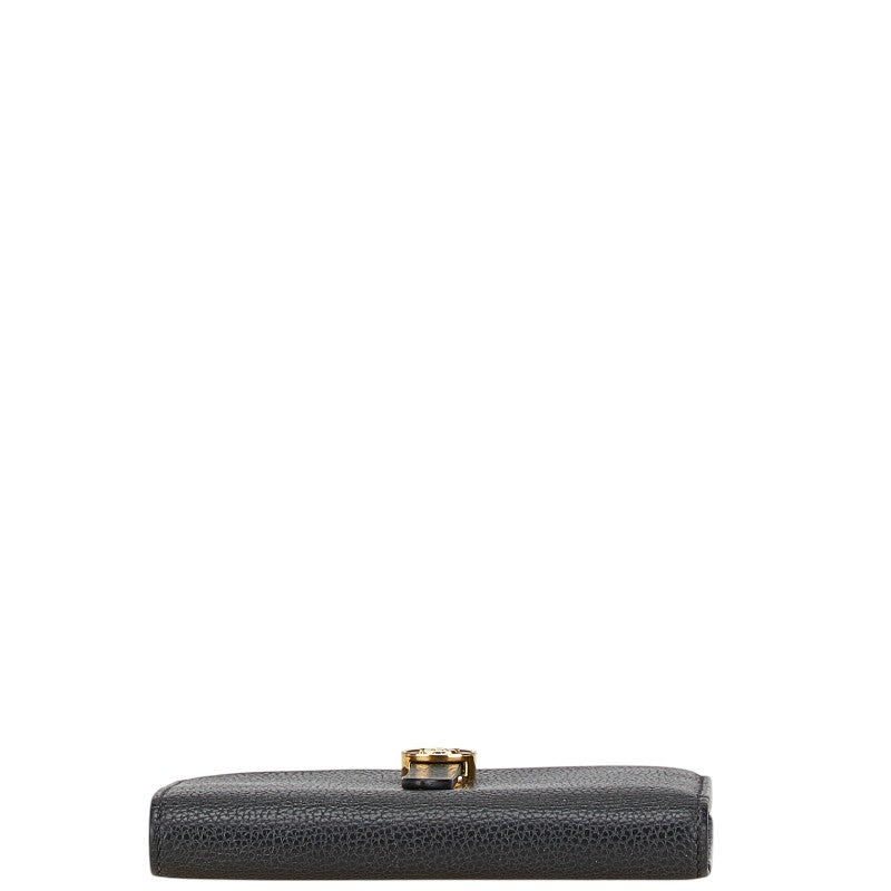 バーバリー TBロゴ 二つ折り財布 ブラック レザー レディース BURBERRY 【中古】