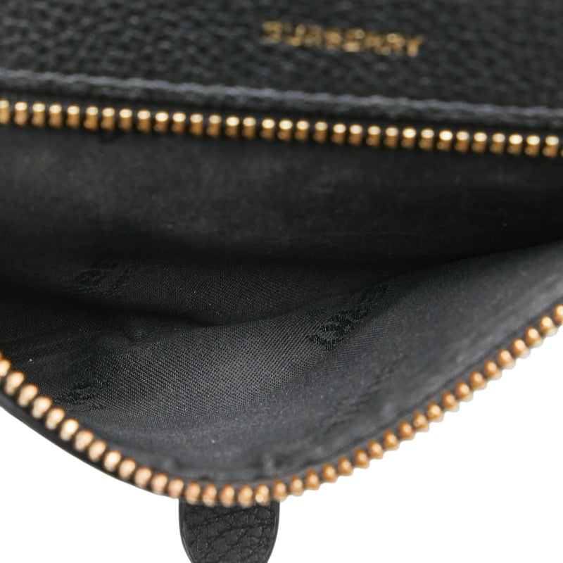 バーバリー TBロゴ 二つ折り財布 ブラック レザー レディース BURBERRY 【中古】
