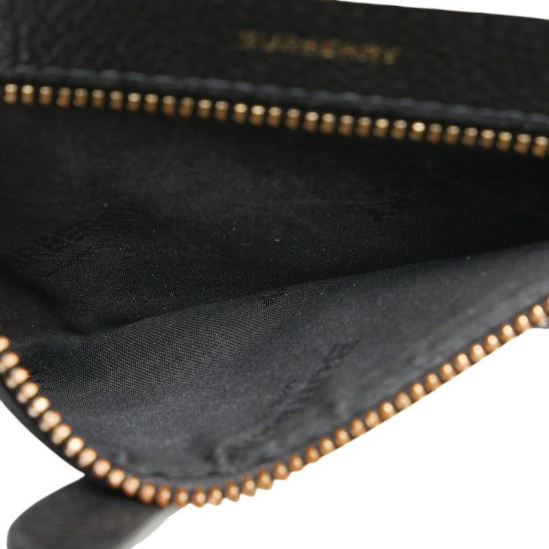 バーバリー TBロゴ 二つ折り財布 ブラック レザー レディース BURBERRY 【中古】
