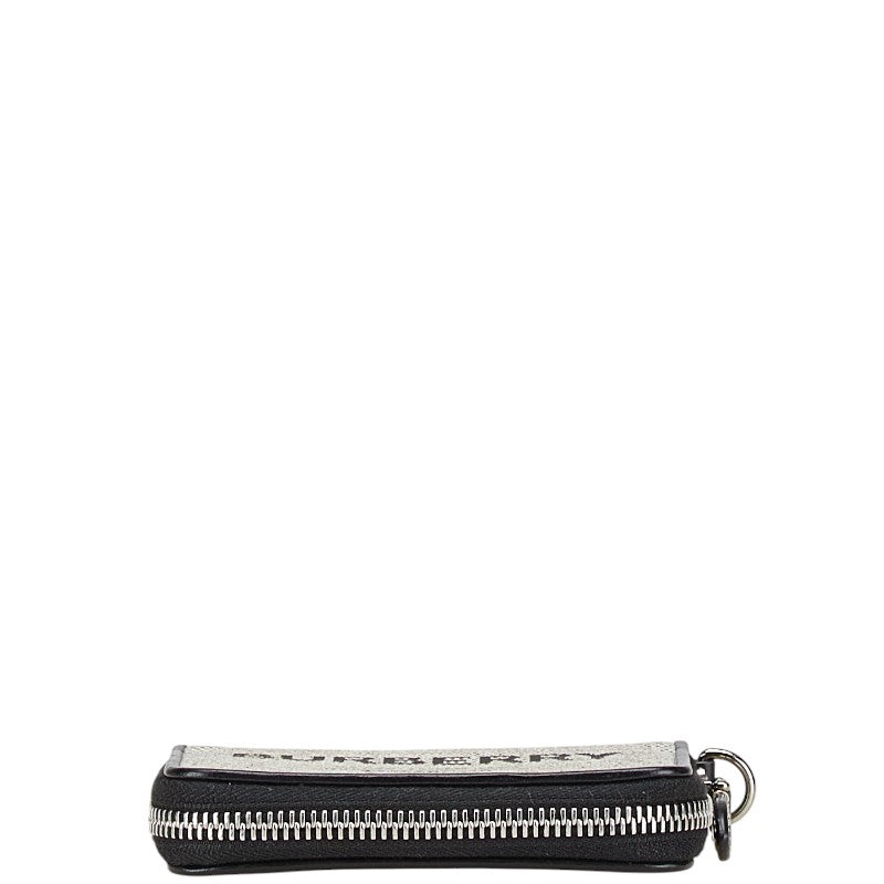 バーバリー ホースフェリー プリント コインケース カードケース ブラック ベージュ キャンバス レザー レディース BURBERRY 【中古】