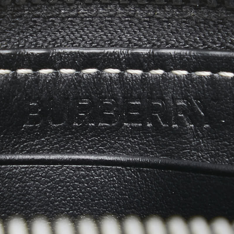 バーバリー ホースフェリー プリント コインケース カードケース ブラック ベージュ キャンバス レザー レディース BURBERRY 【中古】