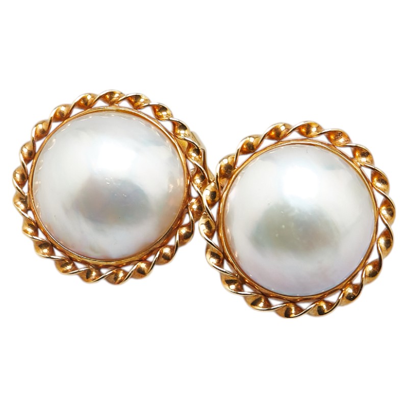 K18YG イエローゴールド 真珠 イヤリング レディース 【中古】