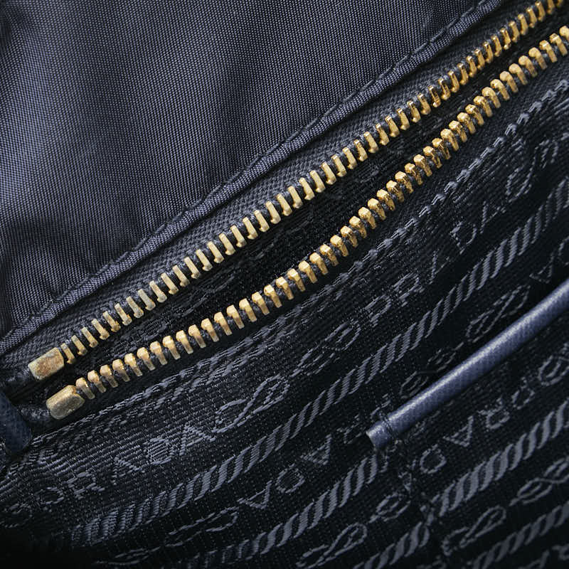 プラダ トートバッグ ショルダーバッグ 2WAY ネイビー ナイロン レザー レディース PRADA 【中古】