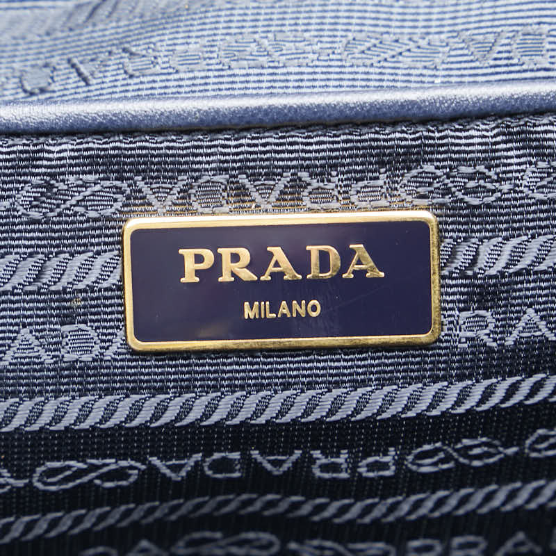 プラダ トートバッグ ショルダーバッグ 2WAY ネイビー ナイロン レザー レディース PRADA 【中古】
