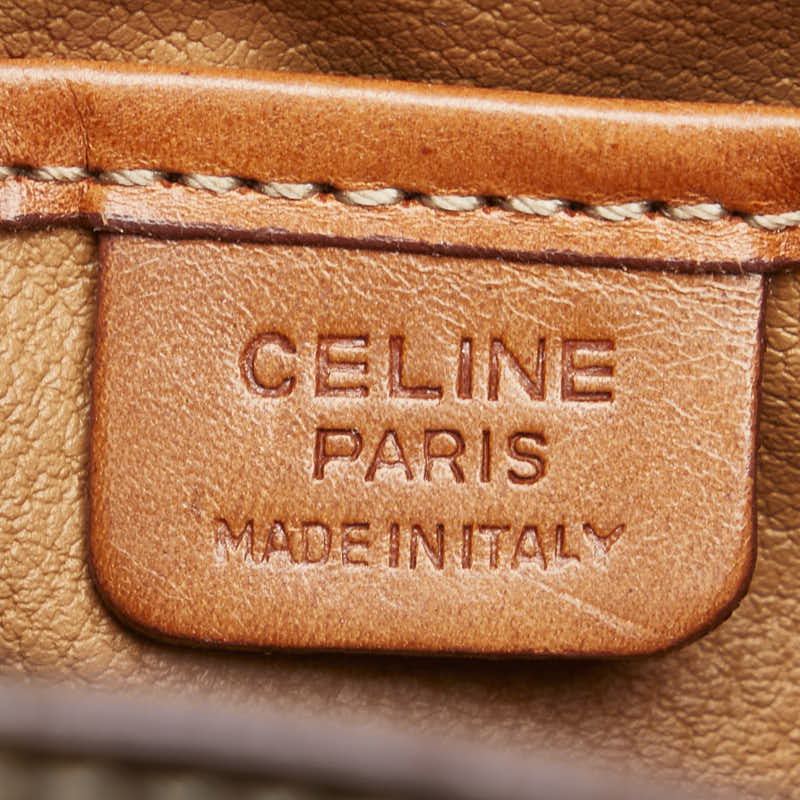 セリーヌ マカダム リュック バックパック ブラウン PVC レザー レディース CELINE 【中古】