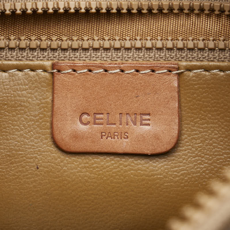 セリーヌ マカダム ハンドバッグ トートバッグ ブラウン PVC レザー レディース CELINE 【中古】