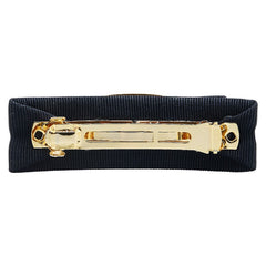 サルヴァトーレフェラガモ ヴァラリボン バレッタ ブラック ゴールド キャンバス メッキ レディース Salvatore Ferragamo 【中古】