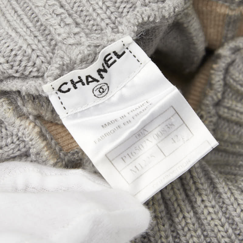 シャネル タートルネックニット サイズ:42 P16507V00838 グレー ウール レディース CHANEL 【中古】