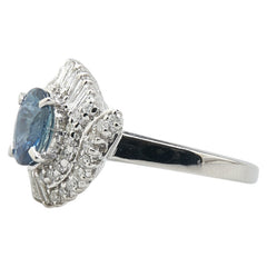 ノーブランド Pt900 プラチナ サファイア2.04ct ダイヤ0.778ct リング 指輪 レディース no brand 16号 【中古】