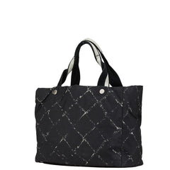 シャネル 旧トラベルライン ハンドバッグ トートバッグ ブラック ホワイト ナイロン レディース CHANEL 【中古】